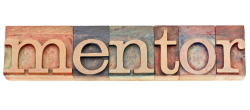 mentor word in letterpress wood type